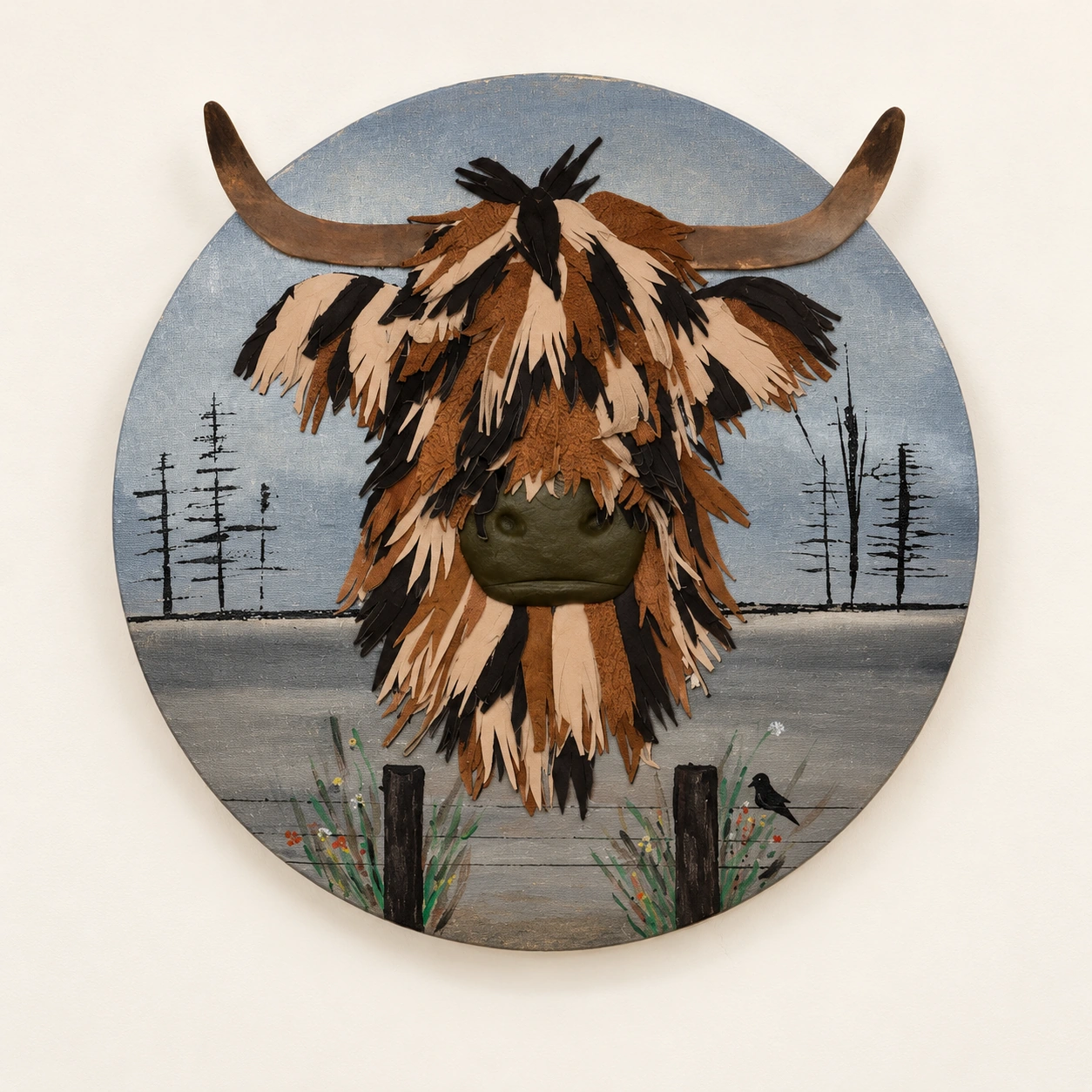 Highland cow — layered textures