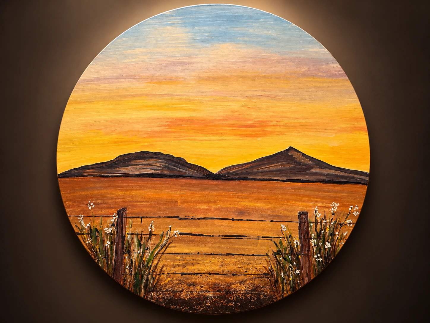 Circular sunset landscape